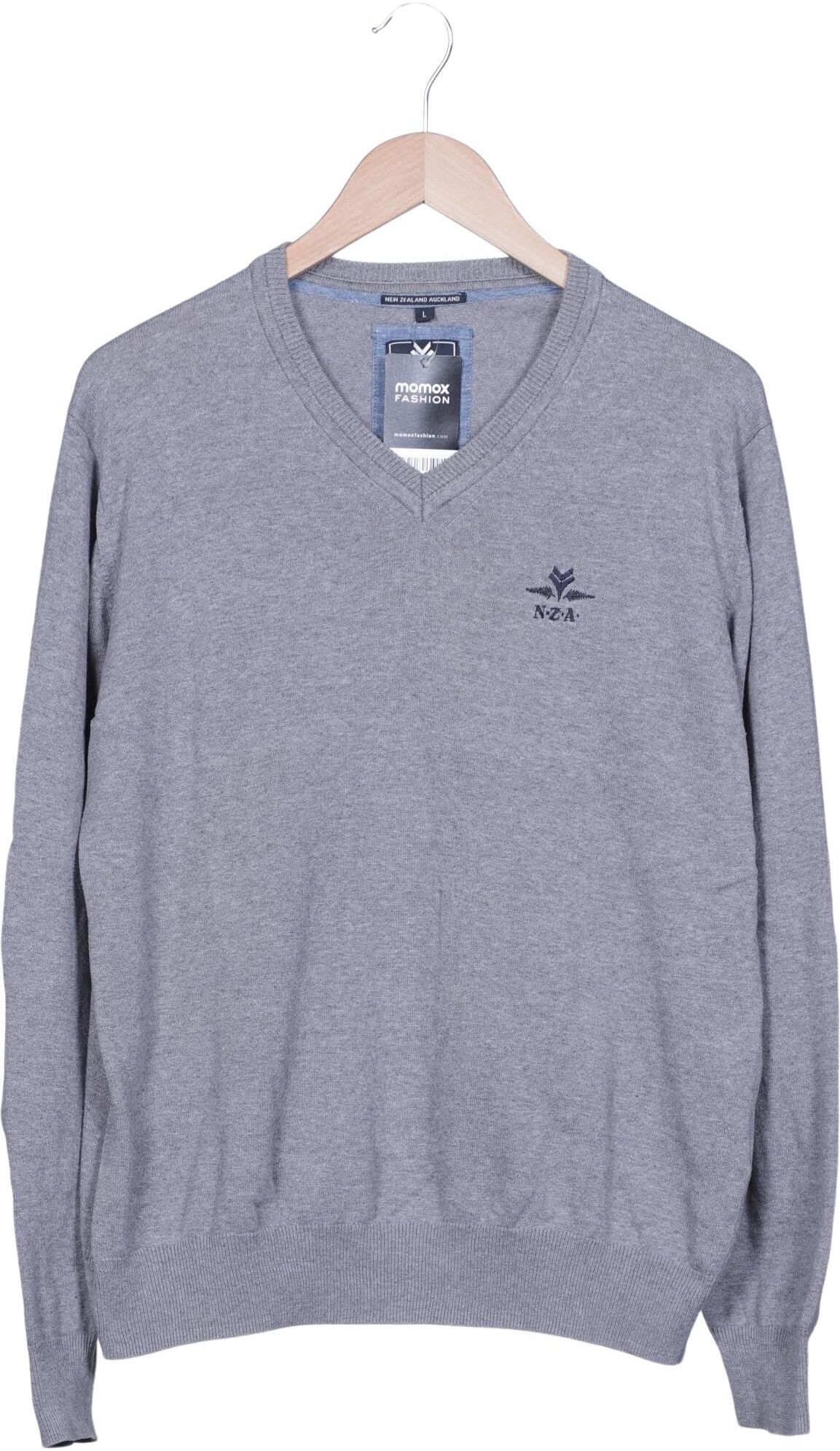 NZA NEW Zealand Auckland Herren Pullover, Grau, Gr. L, Baumwolle - Second Hand