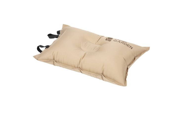 Mobi Garden, Oreiller gonflable, Oreiller de voyage et de camping, Beige, Soutien cervical et lombaire, Coussin d'extérieur léger