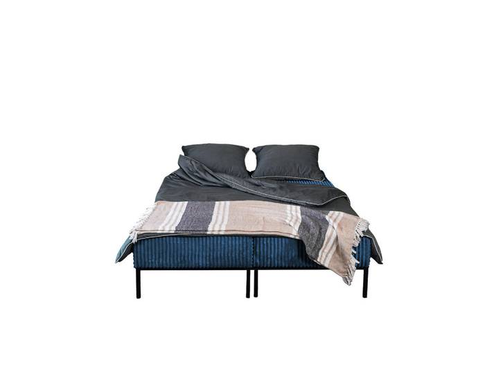 Kaiser Möbel Bett Mooka 4in1-Multifunktions-System Stoff Velo Dunkelblau, Holz, 160x200 cm, Schlafzimmer, Betten