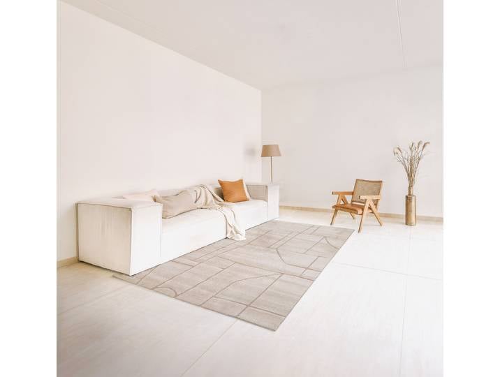 Kurzflorteppich Arvo Beige 200 x 290cm Polypropylen, Polyester