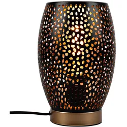 Design Tisch Lampe Wohn Arbeits Zimmer Dekor Stanzungen Leuchte gold schwarz