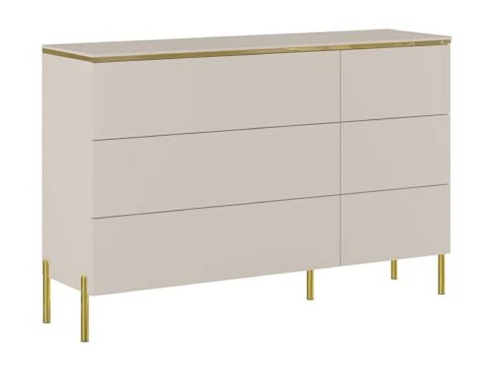 Pascal Morabito Vente-Unique - Kommode Vukia - Holz Beige 137.6 cmx39.6 cm Hitzebeständige Melamin-Beschichtung Push-to-Open Öffnungssystem