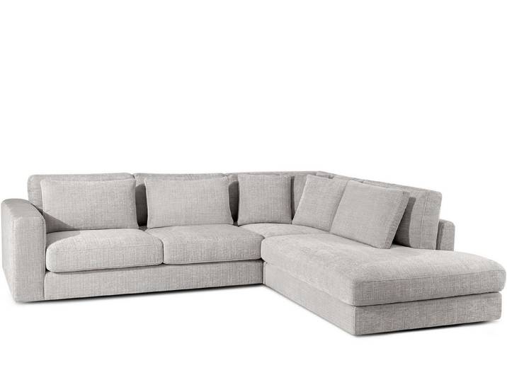 KONSIMO® Ecksofa VERUS edle Verarbeitung und Komfort, luxuriös, Premiumqualität aus EU, Maße: 297x84x116/248 cm, Kissen regulieren die Tiefe und stützen die Lendenwirbelsäule, Traditionelles Design und Komfort, handgefertigt, Chenille-Stoff