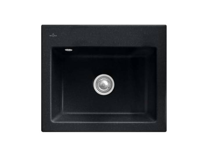 Villeroy & Boch Subway 60 S Chromit Keramik Einbauspüle Schwarz Auflage Becken