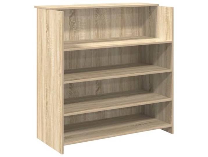 HKLGBVCR Empfangsschreibtisch Sonoma-Eiche, 100 x 50 x 103,5 cm, Holz Integrierte Arbeitsplatte, hohe Seitenteile, integrierte Regale, professioneller vielseitiger Einsatz, einfache Montage