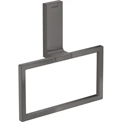 hansgrohe AXOR UNIVERSAL Rectangular Handtuchring, Metall, schwenkbar, 42623340, Farbe: Brushed Black Chrome