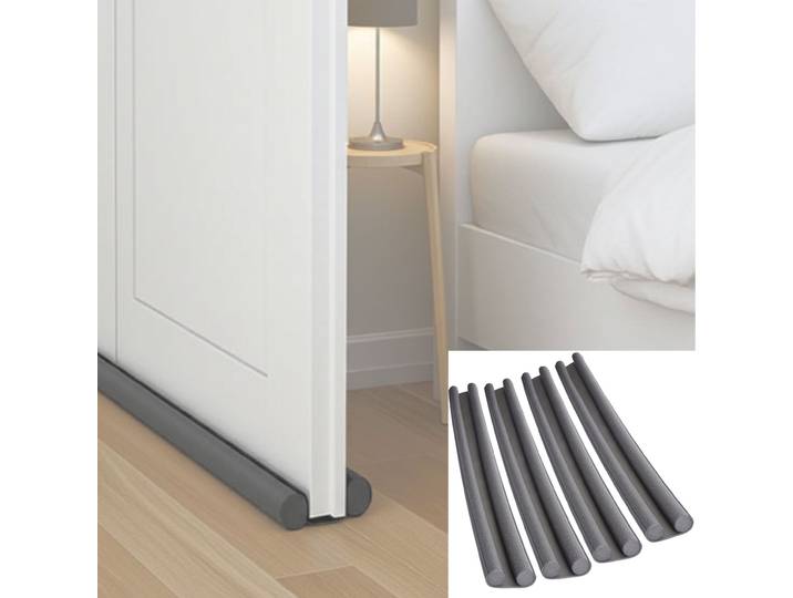 4er-Set Türbodendichtung, grau, Zugluft-Stopper für Türstärken bis 3,5 cm und 98 cm Breite