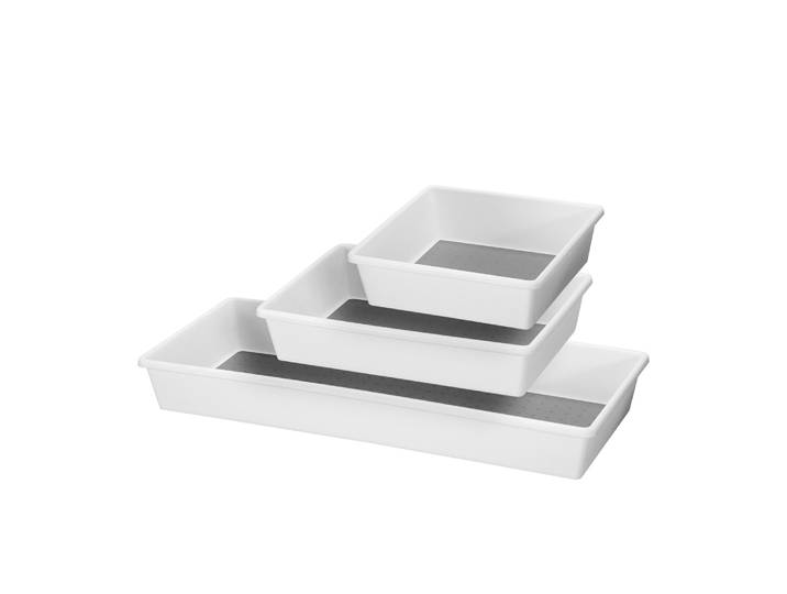 Schubladen Organizer Set 3-teilig weiss/grau