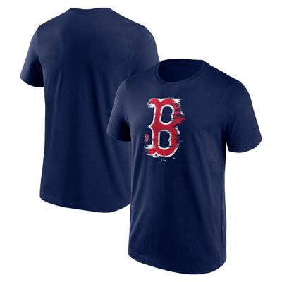 T-Shirt FANATICS "Fanatics Shirt Boston Red Sox Worn Graphic", Damen, Gr. XS, blau, 100% Baumwolle, Shirts T-Shirt