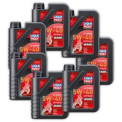 7x Motoröl LIQUI MOLY 3018 Motorbike 4T Synth 5W-40 Offroad Race 1 Liter
