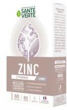 Santé Verte Zinc - 2 Formes - 15 mg - 60 Gélules - Boîte 60 gélules