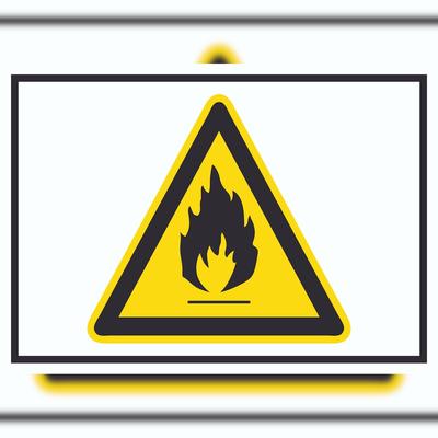 HB-Druck Vorsicht Feuergefährliche Stoffe Symbol Schild A6 (105x148mm)