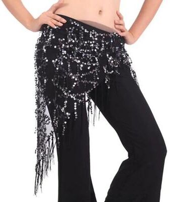 Inspire Essentials ShimmerFlow Belly Dance Hip Scarf gray