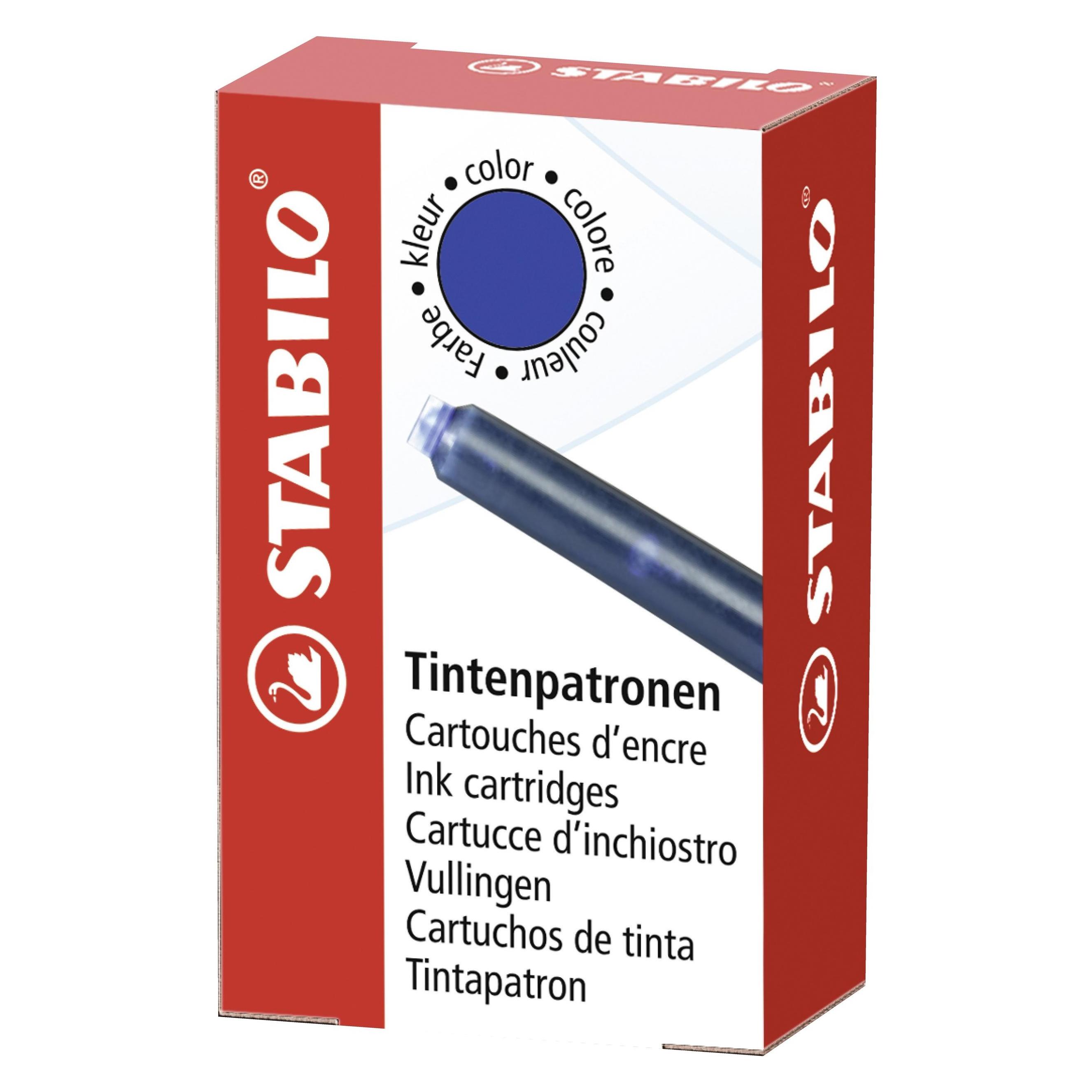 STABILO Refill Tintenpatronen zum Nachfüllen (Blau, Mehrfarbig, 6 Stk.) (5/0041)