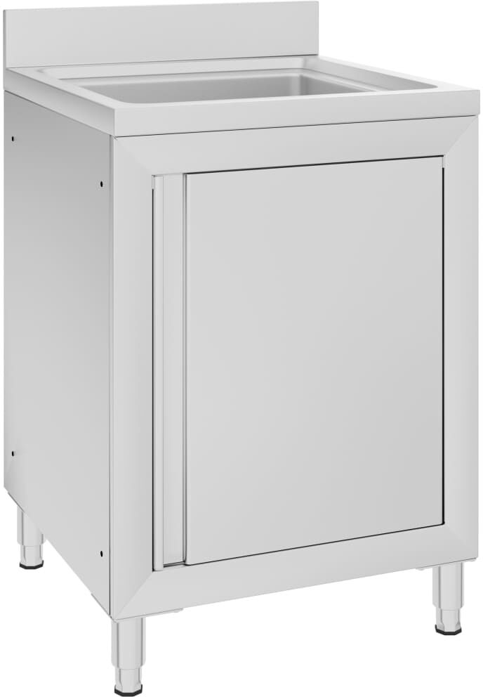 vidaXL Évier de cuisine commercial 60x60x96 cm Acier inoxydable