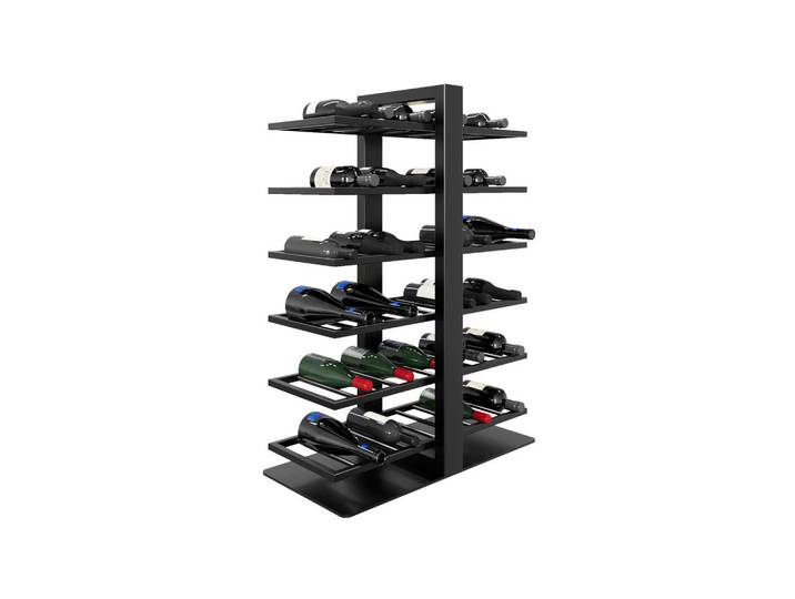 Metalo Pro Weinregal Corse Metall,Schwarz, Für 60 Weinflaschen 110/80/30cm, 30x110x80 cm, Weinregale