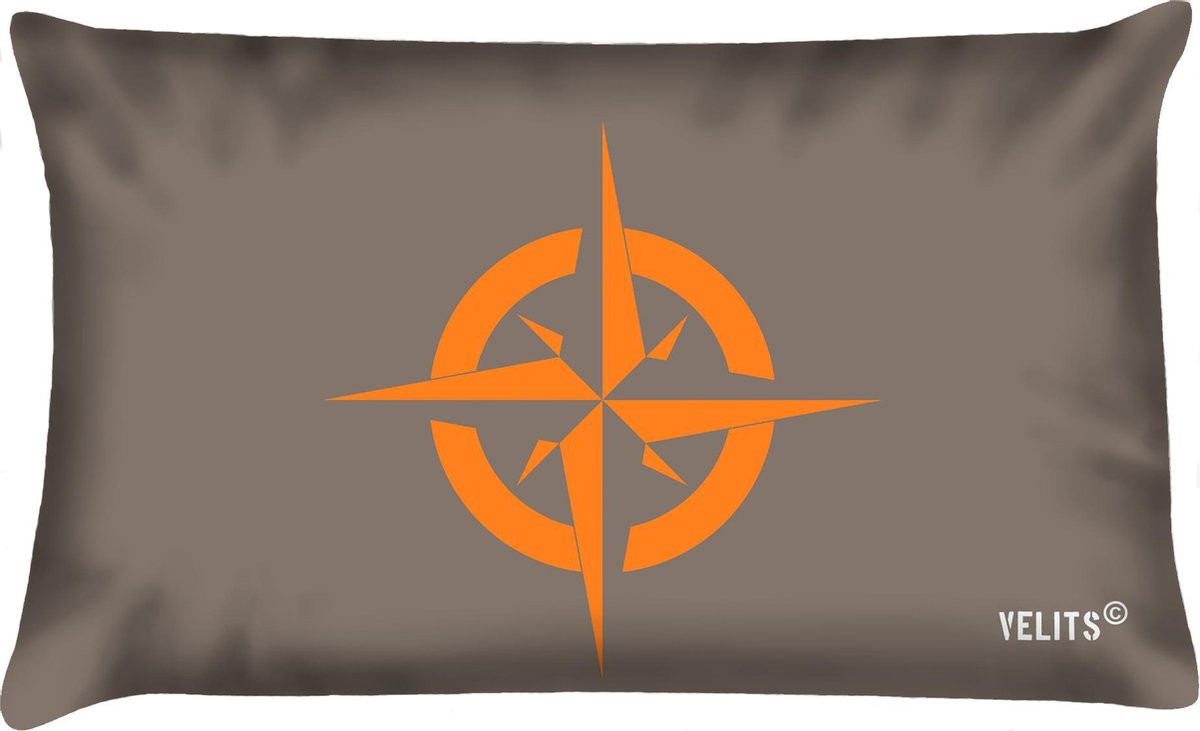 Velits Buitenkussen La Dolce Vita Oranje Grijsbruin Waterafstotend Polyester