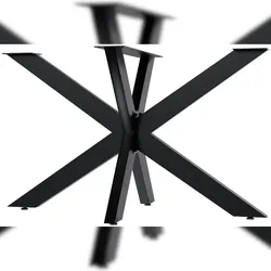 DELUKE® Tischgestell Metall THORN Stahlgestell beschichtet, 71x120x68cm HxBxT| Tischbeine Outdoor Tischfüße Tischuntergestell Schwarz