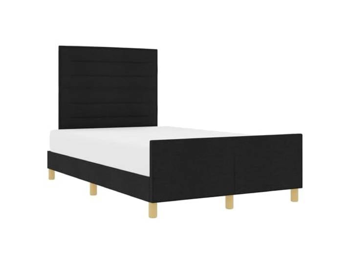 PUGYNBK Bettgestell, Plattform, Schwarz, 140 x 200 cm, Stoff Mit Kopfteil und Fuß, Schaumstofffüllung, minimalistisches Design, Reinigung mit feuchtem Tuch