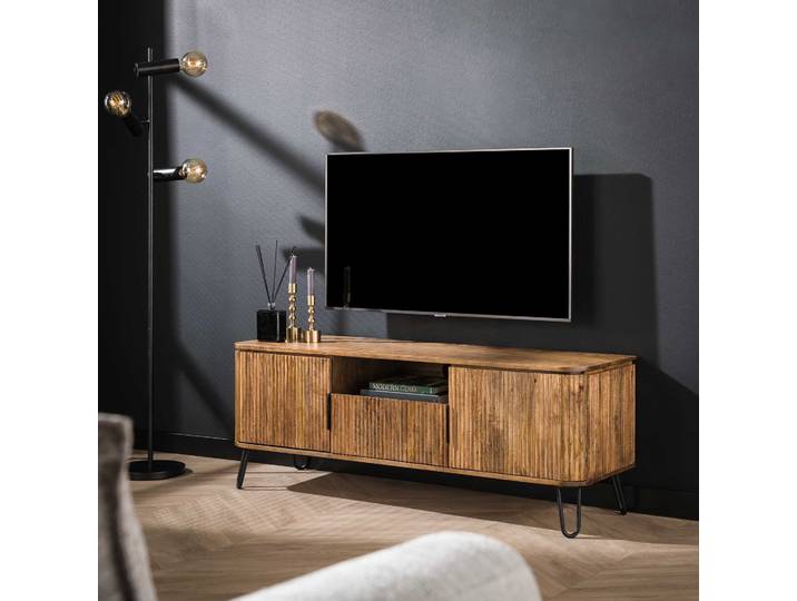 Lowboard / TV-Schrank Keke , Mangoholz massiv , sandfarben