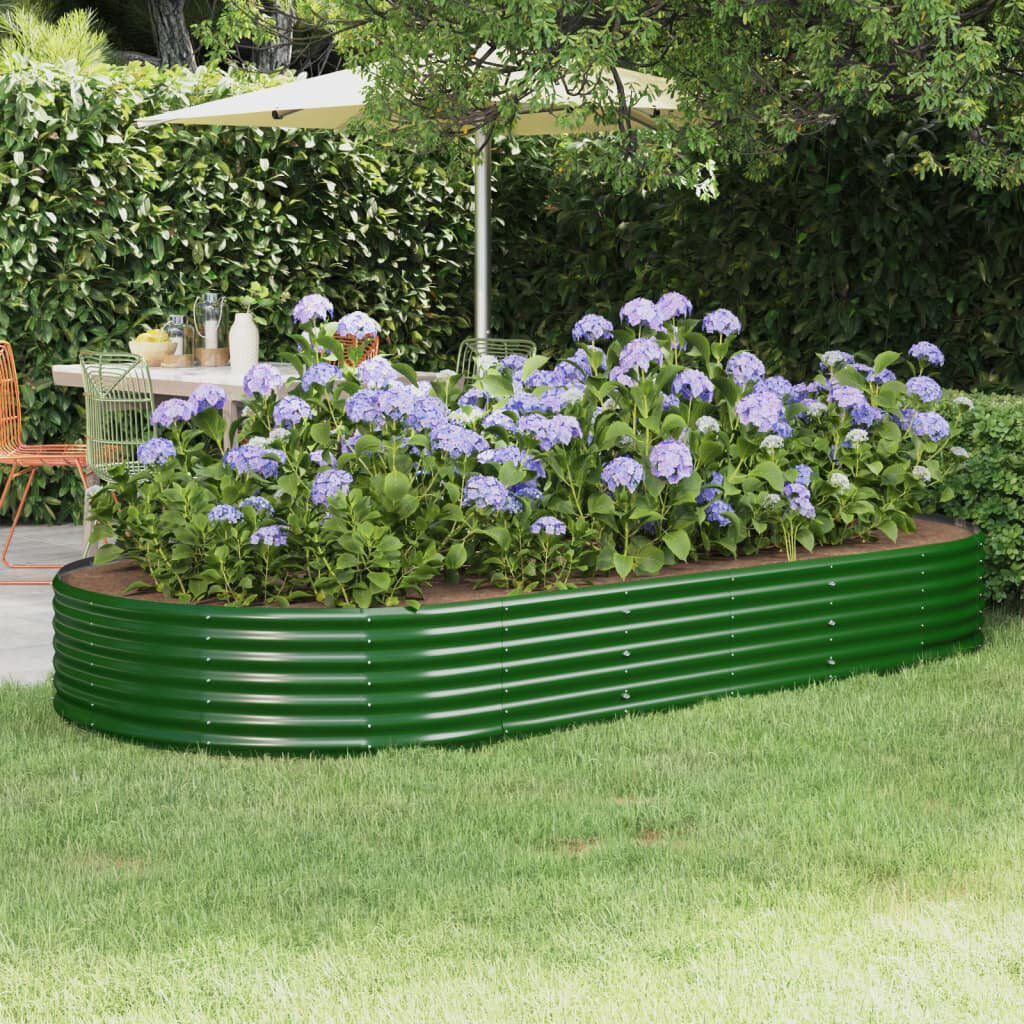 Dakota Fields Garden Raised Bed Powder-coated Steel Green 36cm x 296cm x 140cm