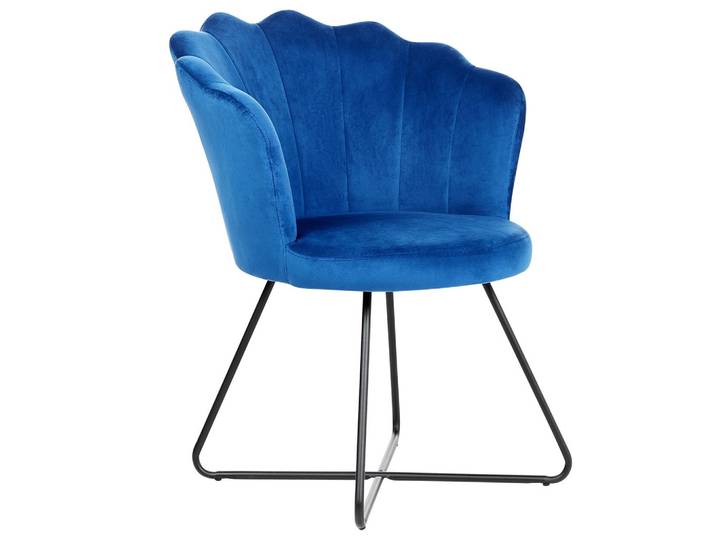 SESSEL Samtstoff Blau Lovelock