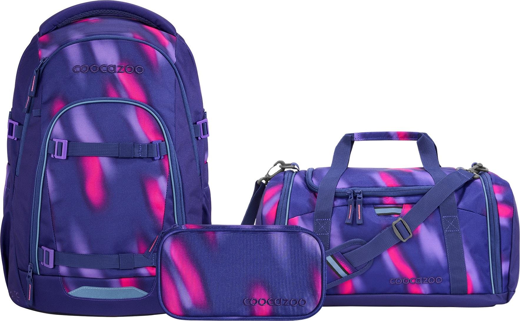 Coocazoo, Schulrucksack-Set MATE Aurora Glow 3-teilig