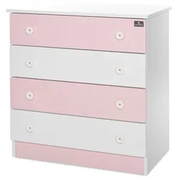 Lorelli Kommode Dresser 81 x 50 x 86 cm, 4 große Schubladen, schnelle Montage pink