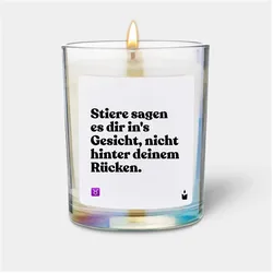 Chatty Candles, Duftkerzen, Duftkerze Woody Stiere sagen es dir in's Gesicht, nicht hinter deinem Rücken.