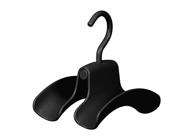 WENKO Handtaschenhalter Mod. Herkules 3er Set Taschenhalter zur Aufbewahrung an Kleiderstangen oder für Teleskop-System Maße 9 x 12,5 x 14 cm Farbe Schwarz