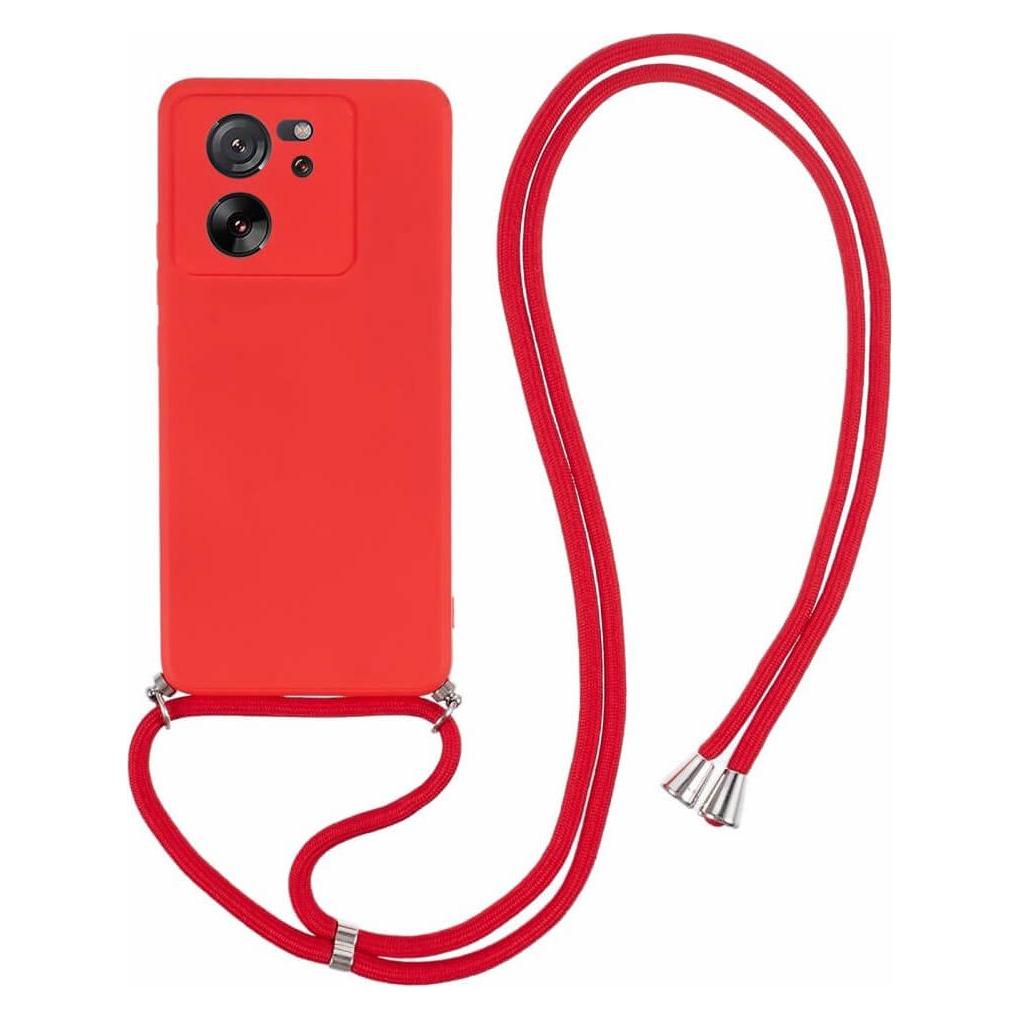 Cover-Discount Xiaomi 13T / 13T Pro - Hülle mit Umhängeband rot (Xiaomi 13T) (660164496C)