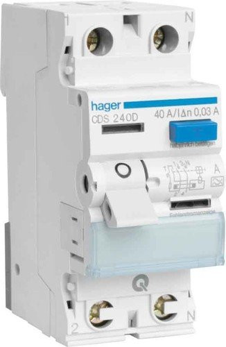 Hager CFA240D FI-schakelaar 2-polig 40A 300mA Type A