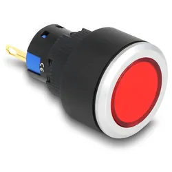 DELOCK 16mm Kunststoff Signallampe rot / Lötversion