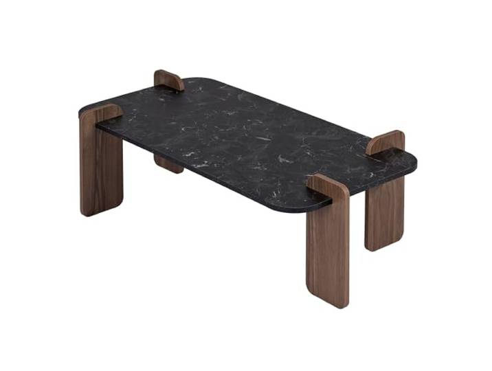 Hanah Home Stilvoller Couchtisch, Lotus & Walnuss, 120 x 60 x 35 cm 100% melaminbeschichtet, 18 mm stark Werkzeuglose Montage