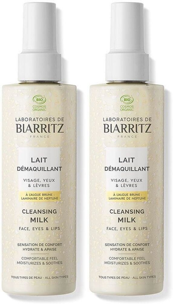 Laboratoires DE Biarritz Lait Démaquillant - démaquillant bio. fl 200 ml x2 2x200 Milch