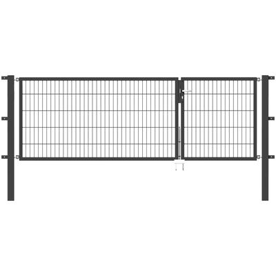 Zaundoppeltür ALBERTS "Flexo", grau (anthrazit), B:300cm H:100cm, Stahl, Tore, in verschiedenen Abmessungen