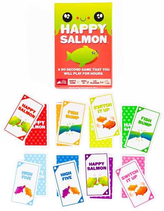 Happy Salmon - Exploding Kittens Edition, Party Card Game for 3-8 Players, Ages 10+
