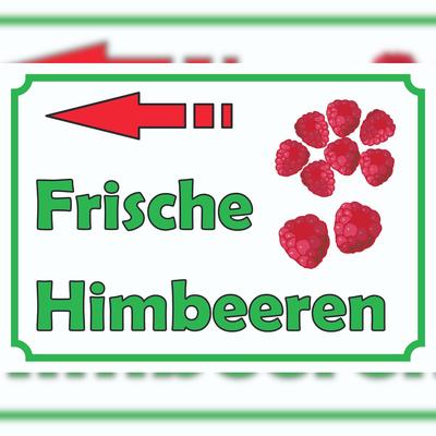 HB-Druck Verkaufsschild Schild Himbeeren links A6 (105x148mm)