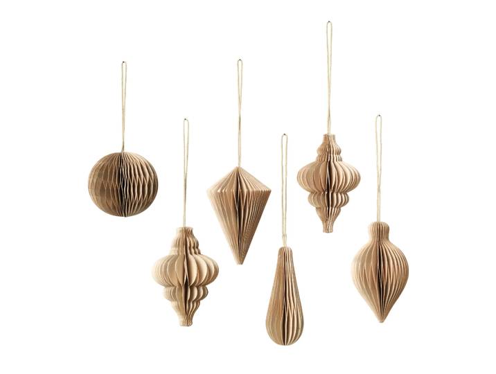 Broste Copenhagen Décoration de Noël Christmas mix Lot de 6 Natural brown