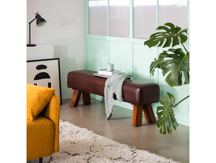 Banc Turnbock I 140cm Marron/Cognac