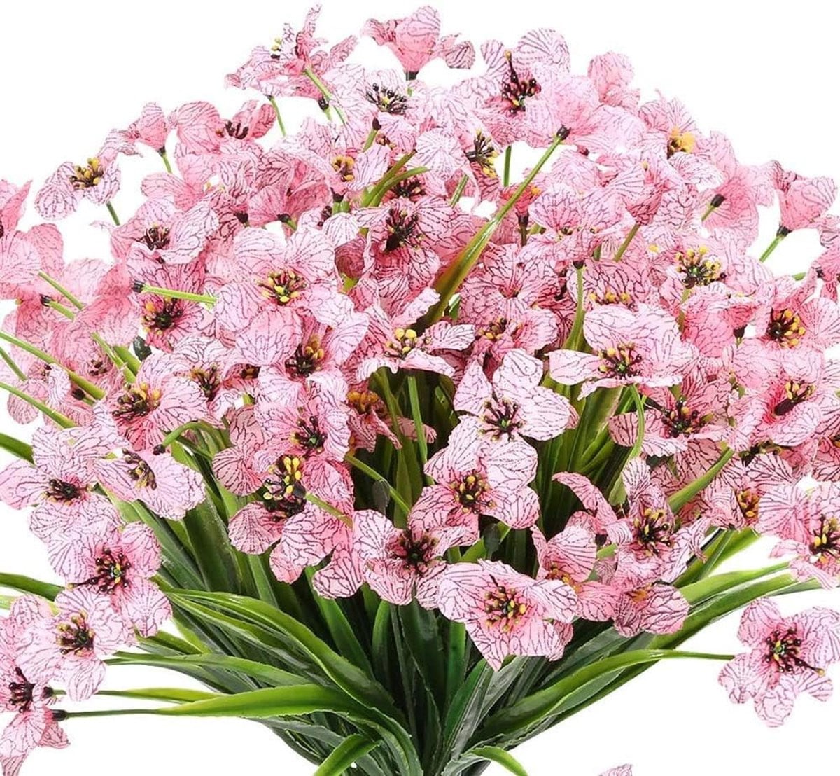 Set van 6 UV-bestendige kunstmatige roze viooltjes voor buiten decoratie