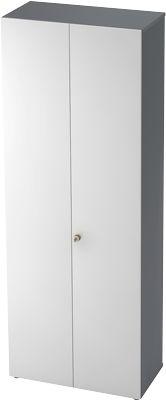 Schrank TOPAS LINE, Akten/Garderobenschrank, 6 Ordnerhöhen, B 800 mm, graphit/weiß