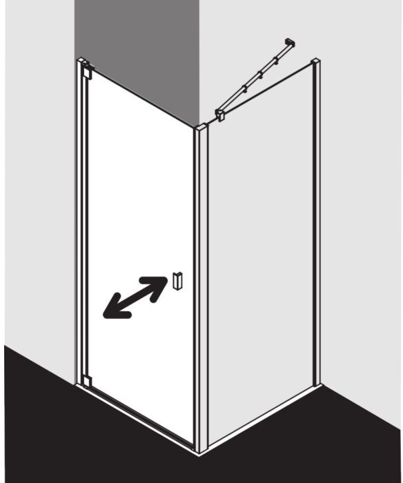 Kermi Raya Schwingtür RA1WL08820VPK 88x200cm, Anschlag links, ESG klar KermiClean
