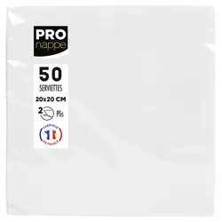 Pronappe SV622001I 16x Packung mit 50 Cocktail-Servietten, mikrogeprägt, Tissue, 2-lagig - 20x20cm - Weiß