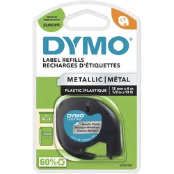 DYMO® Original Schriftband für LetraTag, Plastik - schwarz auf silbermetallic