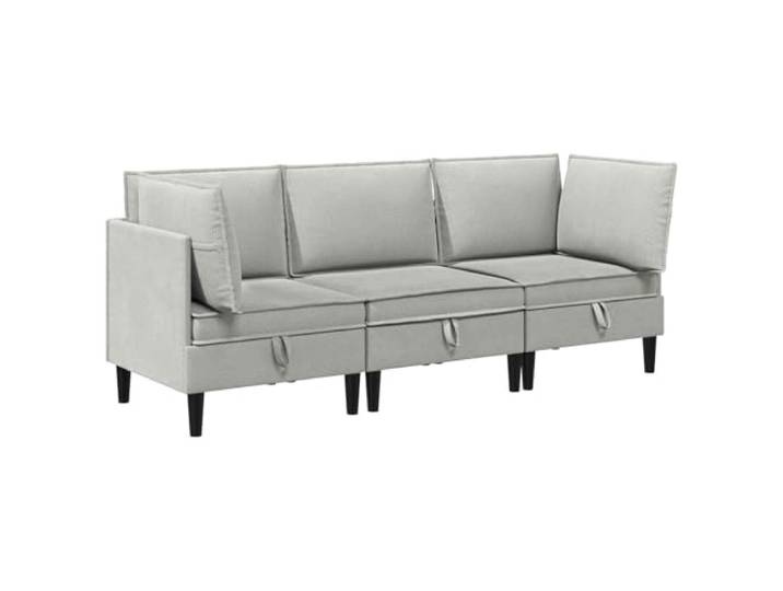 GHVBNMF Sofagarnitur 3-TLG Hellgrau Stoff Couch Set für Wohnzimmer Modulare Polstermöbel mit dichtem Schaumstoff und braunen Füßen für entspannte Stunden im Wohnzimmer und Lounge-Bereich.