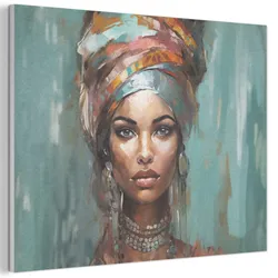 AKUSTIKBILD Frau - Kunst - Schmuck - Porträt Gemälde 80x60 cm