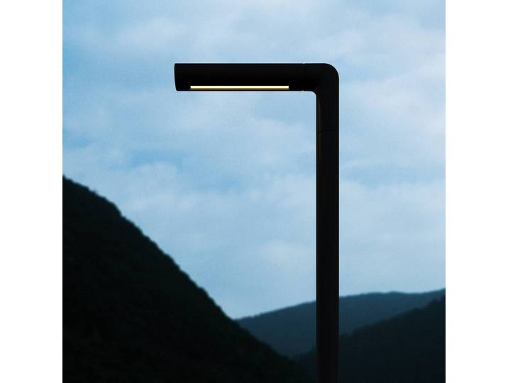 Flos Architectural LED Wegeleuchte Walkstick Pipe 2, schwarz, Aluminium, Design