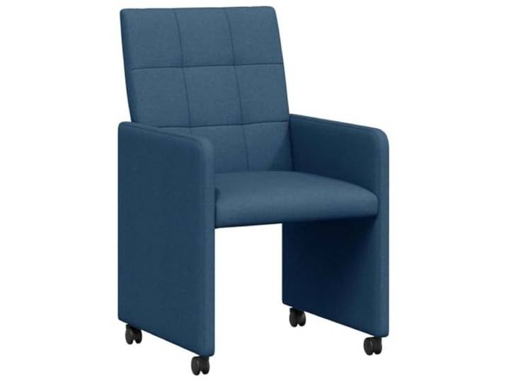 Coespram Esszimmerstühle mit Rollen 2er Set Blau Stoff 58x65x94 cm Bequeme Polsterstühle mit Armlehnen und Flexibilitätsdrehung für Esstisch, Arbeitszimmer oder Konferenzbereich.