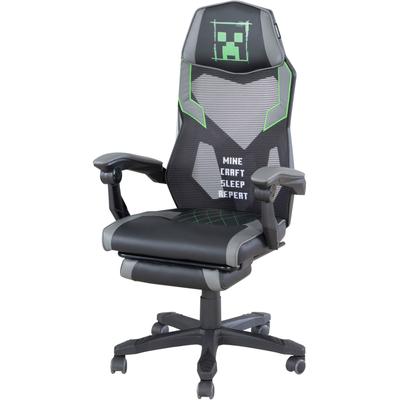 Gaming-Stuhl PHOENIX, schwarz (schwarz, grau), B:61cm H:114,5cm T:62,5cm, Kunststoff, Metall, Polyester, Stühle, Gaming-Stuhl, Creeper Design